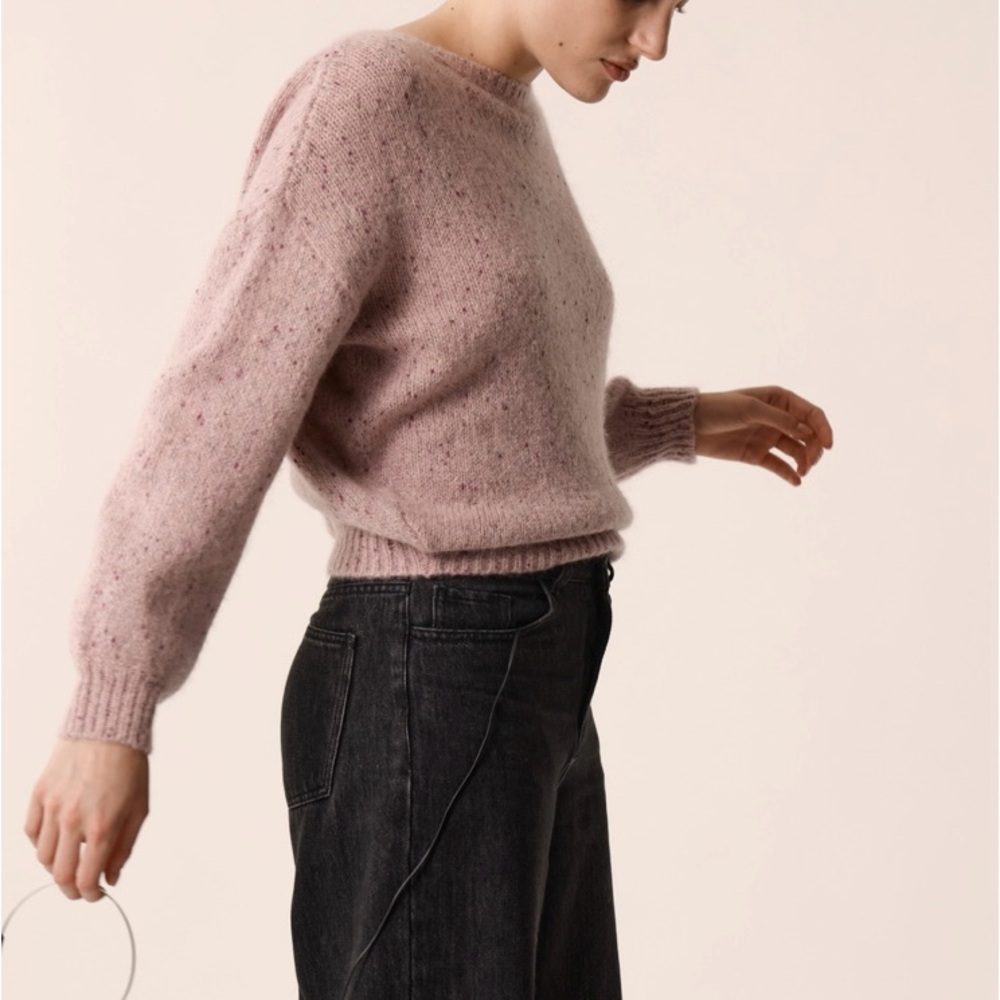 🇫🇷 Soft Speckled Dusty Pink Crewneck Sweater